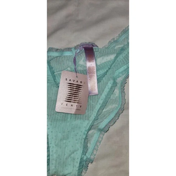 Savage X Fenty Back To The Boudoir Brazilian Cheeky Panty Womens Plus 1X Blue - Picture 6 of 8